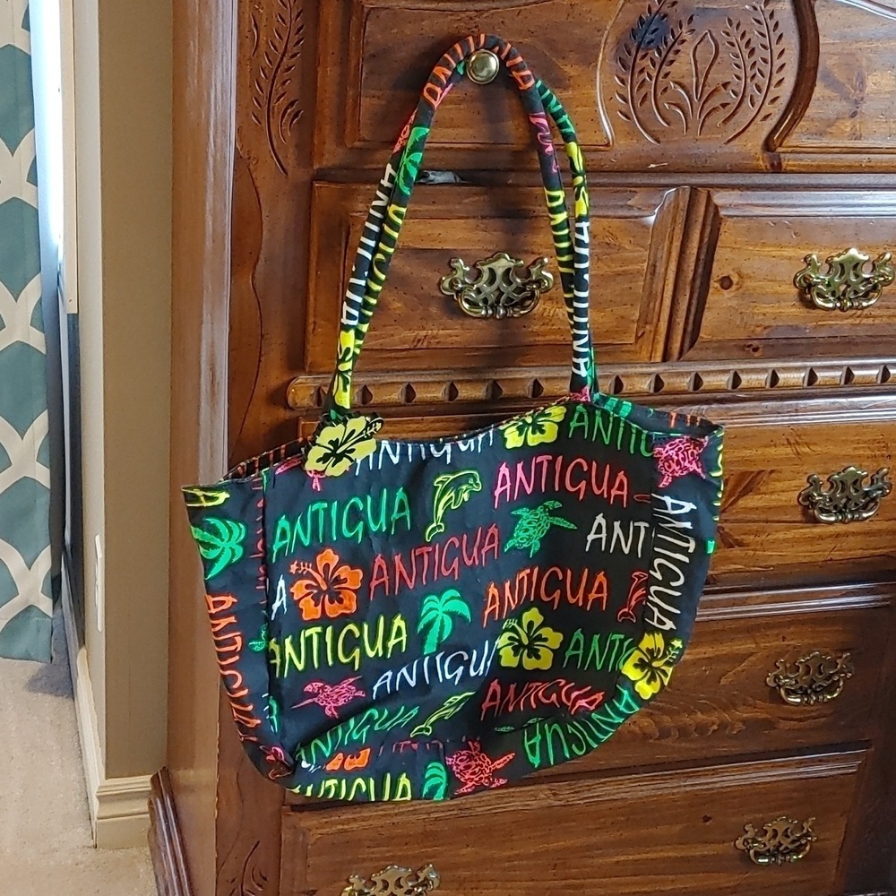 Colourful Neon Antigua Beach/Tote Bag
